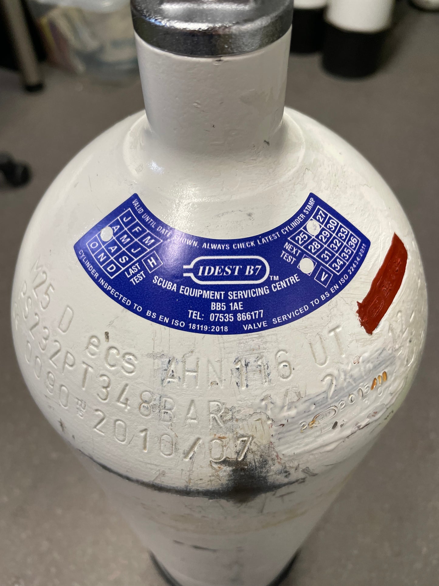 12L Scuba Cylinder Pre-Loved Second Hand New Valve with Fresh Hydrostatic Test + O2, this has a matching sister one of a pair. (2)